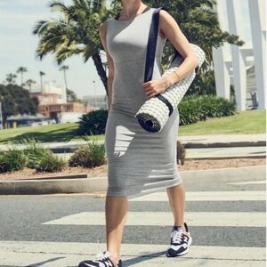 Athleta Gray Midi Dress Sleeveless Tall for Versatile Style Women Size Medium
